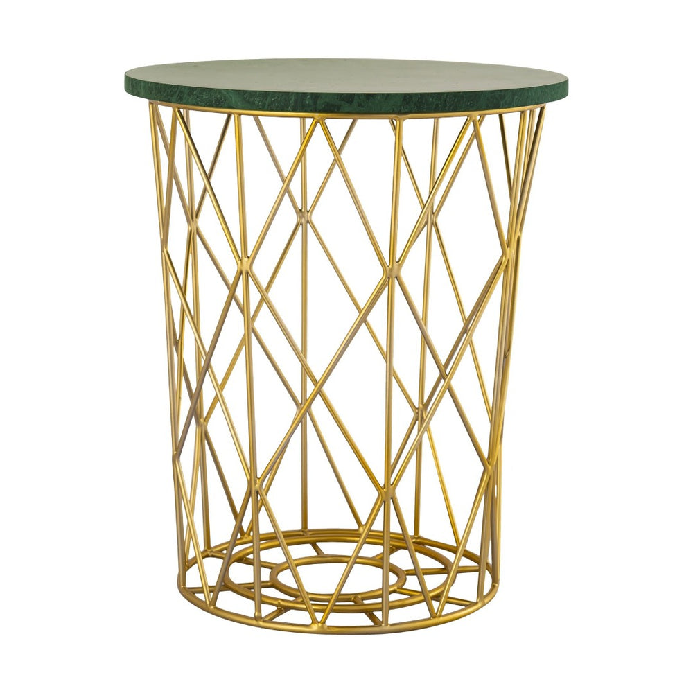 Atlas Minter Modern Glam Accent Table with Gold Finish - Stylish Drum-Shaped Design for Versatile Use TA11125-01