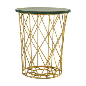 Atlas Minter Modern Glam Accent Table with Gold Finish - Stylish Drum-Shaped Design for Versatile Use TA11125-01