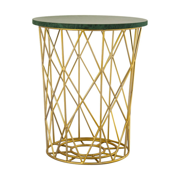 Atlas Minter Modern Glam Accent Table with Gold Finish - Stylish Drum-Shaped Design for Versatile Use TA11125-01