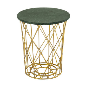 Atlas Minter Modern Glam Accent Table with Gold Finish - Stylish Drum-Shaped Design for Versatile Use TA11125-01