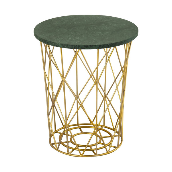 Atlas Minter Modern Glam Accent Table with Gold Finish - Stylish Drum-Shaped Design for Versatile Use TA11125-01