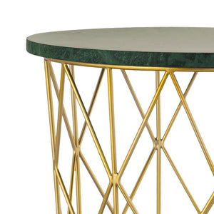 Atlas Minter Modern Glam Accent Table with Gold Finish - Stylish Drum-Shaped Design for Versatile Use TA11125-01