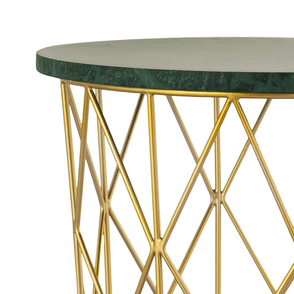 Atlas Minter Modern Glam Accent Table with Gold Finish - Stylish Drum-Shaped Design for Versatile Use TA11125-01