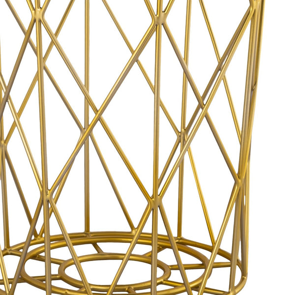 Atlas Minter Modern Glam Accent Table with Gold Finish - Stylish Drum-Shaped Design for Versatile Use TA11125-01