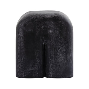 Atlas Morris Cerused Accent Table - Modern Sculptural Black Mango Wood Design for Compact Spaces TA11128-01