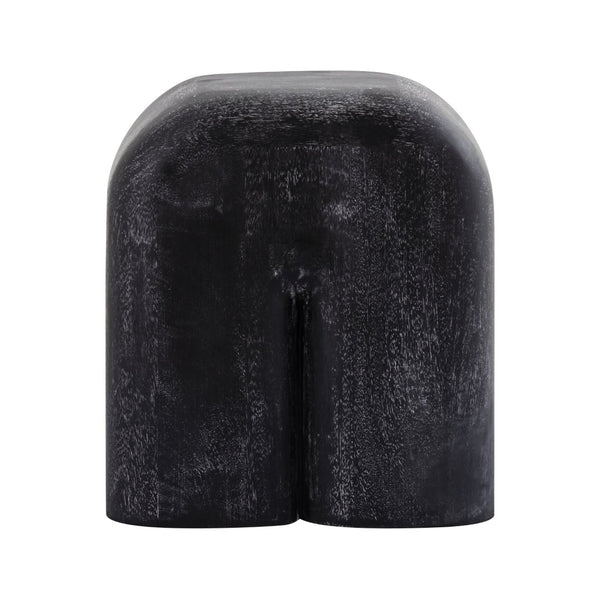Atlas Morris Cerused Accent Table - Modern Sculptural Black Mango Wood Design for Compact Spaces TA11128-01