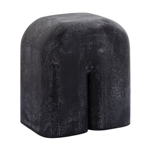 Atlas Morris Cerused Accent Table - Modern Sculptural Black Mango Wood Design for Compact Spaces TA11128-01