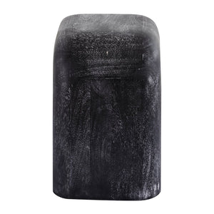 Atlas Morris Cerused Accent Table - Modern Sculptural Black Mango Wood Design for Compact Spaces TA11128-01