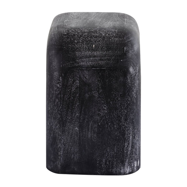 Atlas Morris Cerused Accent Table - Modern Sculptural Black Mango Wood Design for Compact Spaces TA11128-01