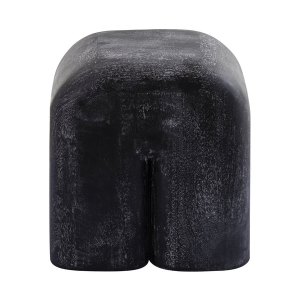Atlas Morris Cerused Accent Table - Modern Sculptural Black Mango Wood Design for Compact Spaces TA11128-01