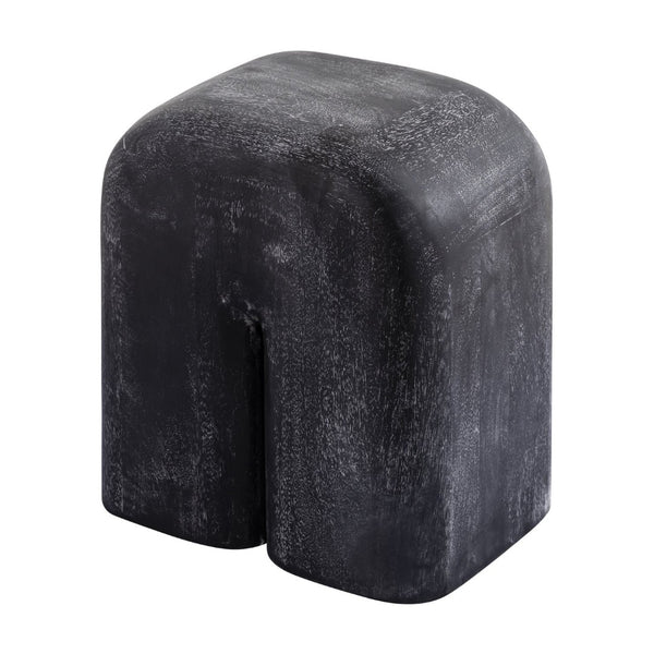 Atlas Morris Cerused Accent Table - Modern Sculptural Black Mango Wood Design for Compact Spaces TA11128-01