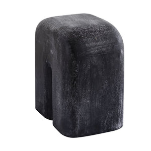 Atlas Morris Cerused Accent Table - Modern Sculptural Black Mango Wood Design for Compact Spaces TA11128-01