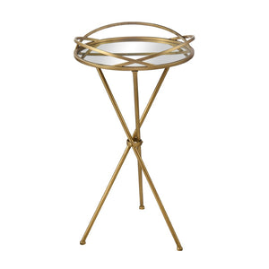 Atlas Nasso Accent Table - Elegant Brass Drinks Table with Mirrored Top and Hourglass Design for Living Spaces TA11129-01