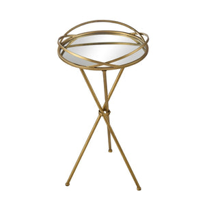 Atlas Nasso Accent Table - Elegant Brass Drinks Table with Mirrored Top and Hourglass Design for Living Spaces TA11129-01