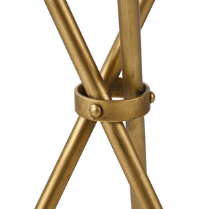 Atlas Nasso Accent Table - Elegant Brass Drinks Table with Mirrored Top and Hourglass Design for Living Spaces TA11129-01