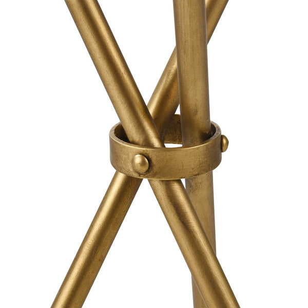 Atlas Nasso Accent Table - Elegant Brass Drinks Table with Mirrored Top and Hourglass Design for Living Spaces TA11129-01