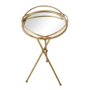 Atlas Nasso Accent Table - Elegant Brass Drinks Table with Mirrored Top and Hourglass Design for Living Spaces TA11129-01