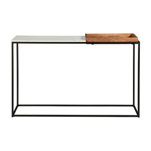 Atlas Norman Console Table - Sleek Marble & Mango Wood Design for Entryway, Living Room, or Hallway Decor TA11132-01