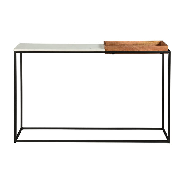 Atlas Norman Console Table - Sleek Marble & Mango Wood Design for Entryway, Living Room, or Hallway Decor TA11132-01
