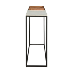 Atlas Norman Console Table - Sleek Marble & Mango Wood Design for Entryway, Living Room, or Hallway Decor TA11132-01