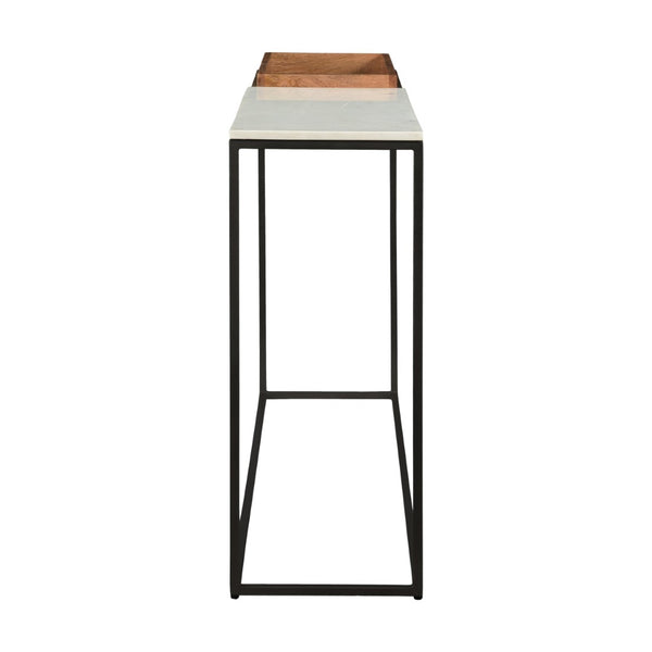 Atlas Norman Console Table - Sleek Marble & Mango Wood Design for Entryway, Living Room, or Hallway Decor TA11132-01