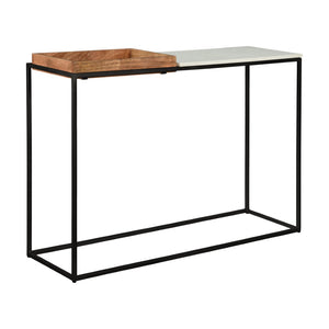Atlas Norman Console Table - Sleek Marble & Mango Wood Design for Entryway, Living Room, or Hallway Decor TA11132-01