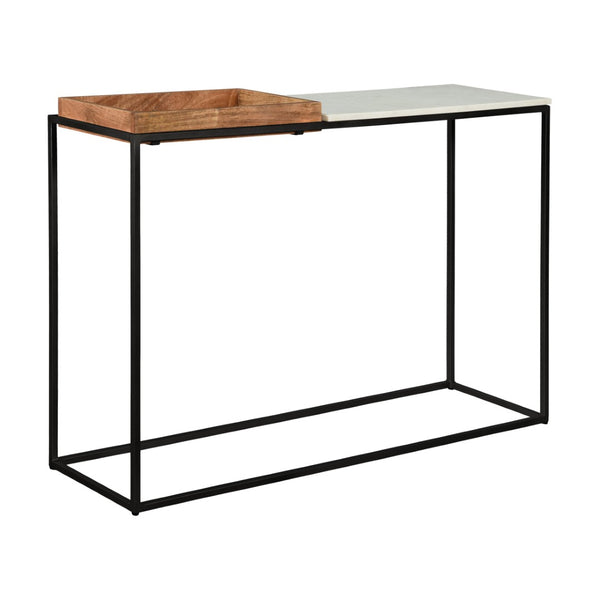 Atlas Norman Console Table - Sleek Marble & Mango Wood Design for Entryway, Living Room, or Hallway Decor TA11132-01