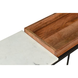 Atlas Norman Console Table - Sleek Marble & Mango Wood Design for Entryway, Living Room, or Hallway Decor TA11132-01