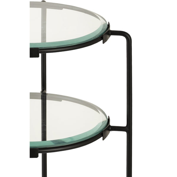 Atlas Oscar Accent Table - Modern Two-Tier Glass & Metal Design for Stylish Storage in Small Spaces TA11134-01