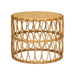 Atlas Pala Accent Table - Artisan-Crafted Round Drum Design with Woven Cane Top for Stylish Interiors TA11136-01