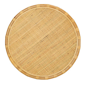 Atlas Pala Accent Table - Artisan-Crafted Round Drum Design with Woven Cane Top for Stylish Interiors TA11136-01