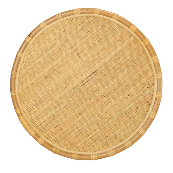 Atlas Pala Accent Table - Artisan-Crafted Round Drum Design with Woven Cane Top for Stylish Interiors TA11136-01