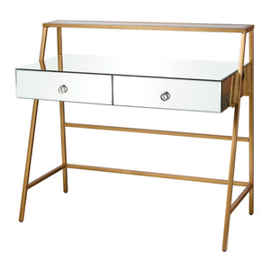 Atlas Peerage Console Table – Chic Modern Desk with Gold Leaf Finish for Home Office & Stylish Entryway TA11140-01