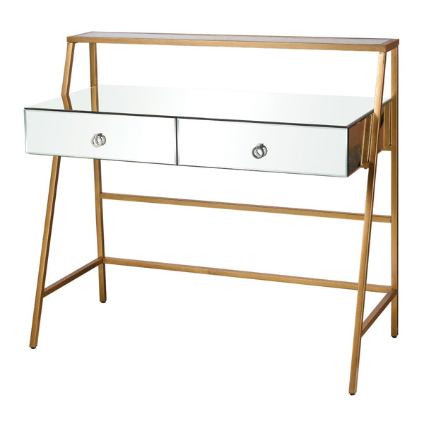 Atlas Peerage Console Table – Chic Modern Desk with Gold Leaf Finish for Home Office & Stylish Entryway TA11140-01