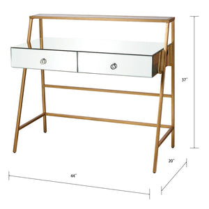 Atlas Peerage Console Table – Chic Modern Desk with Gold Leaf Finish for Home Office & Stylish Entryway TA11140-01