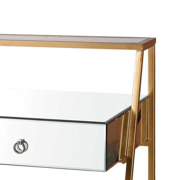 Atlas Peerage Console Table – Chic Modern Desk with Gold Leaf Finish for Home Office & Stylish Entryway TA11140-01