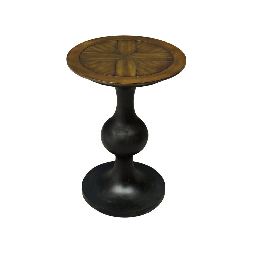 Atlas Piedmont Accent Table - Rustic Two-Tone Design with Curved Base, Perfect for Any Small Space Decor TA11141-01