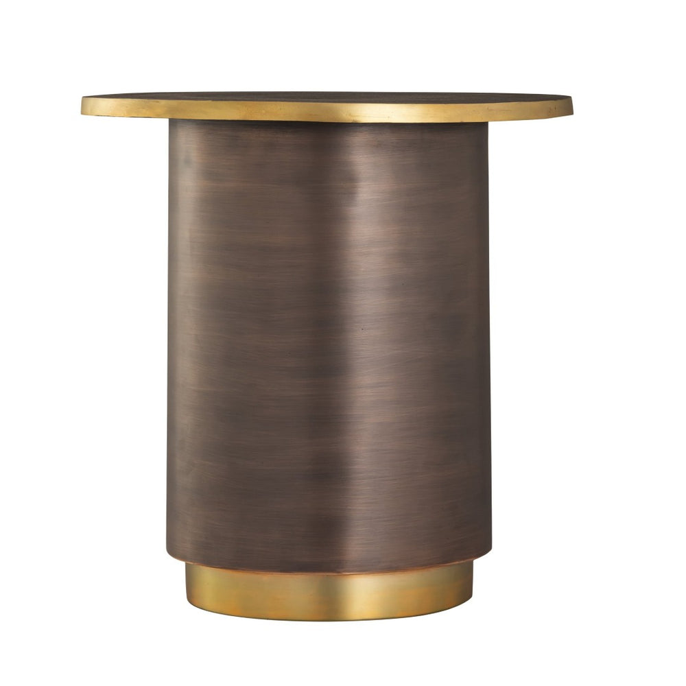 Atlas Pillar Round Pedestal Side Table - Modern Minimalism with Antique Bronze Finish for Any Space TA11144-01