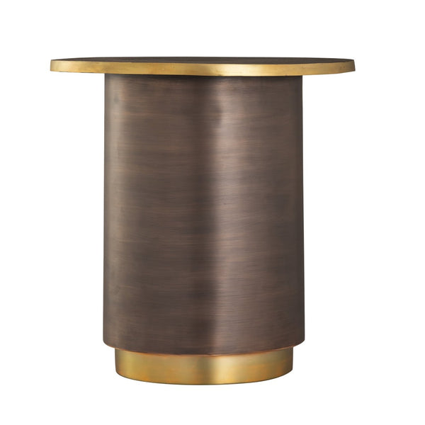 Atlas Pillar Round Pedestal Side Table - Modern Minimalism with Antique Bronze Finish for Any Space TA11144-01