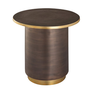 Atlas Pillar Round Pedestal Side Table - Modern Minimalism with Antique Bronze Finish for Any Space TA11144-01