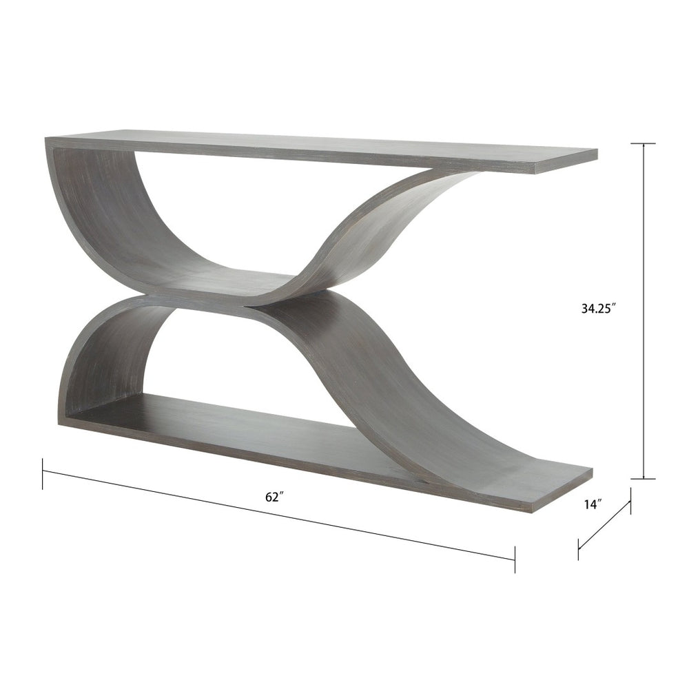 Atlas Pin Hollow Console Table - Handcrafted Mahogany Art Piece with Modern Design for Entryway or Living Room TA11145-01