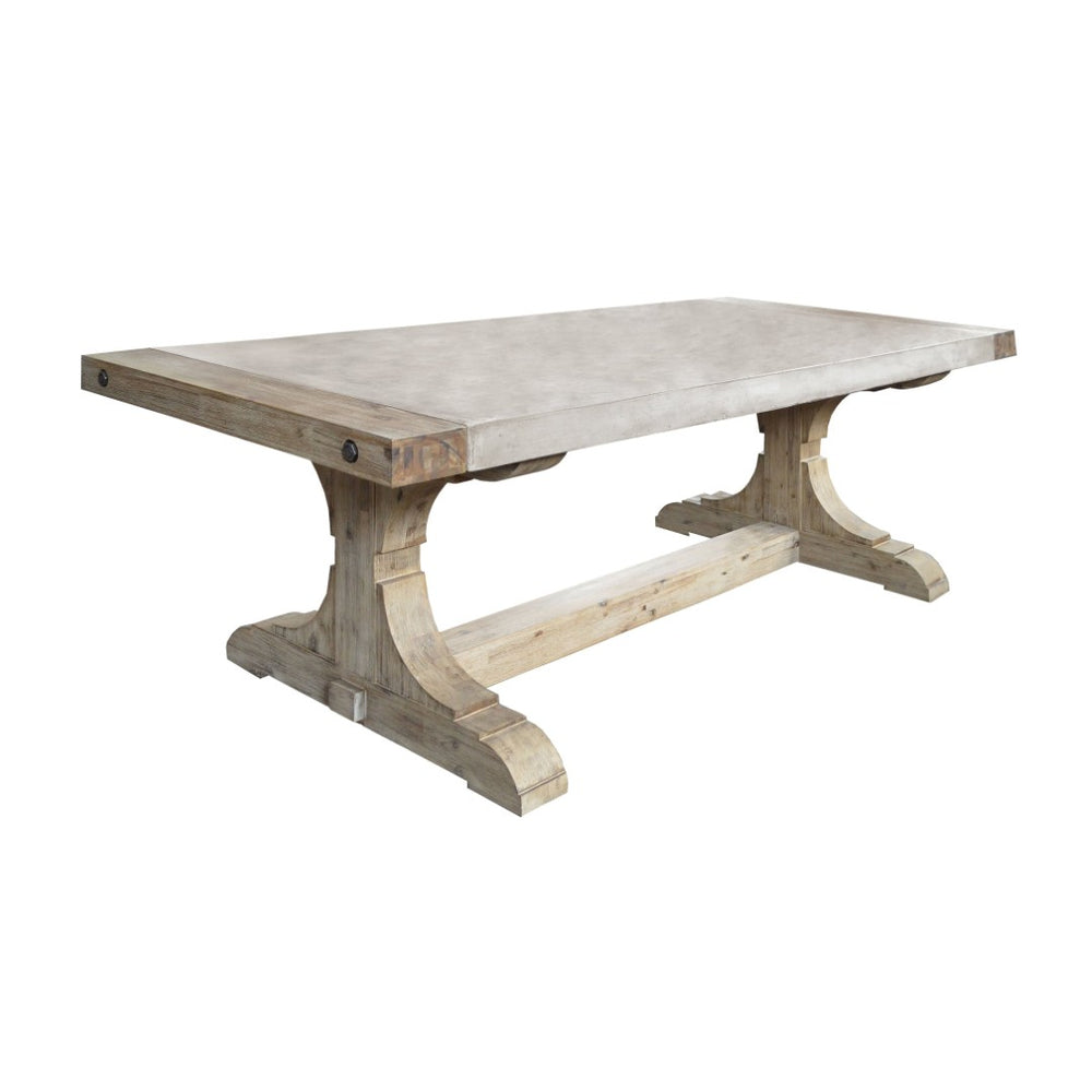 Atlas Pirate Console Table - Bold Industrial Design with Waxed Concrete Top & Tropical Hardwood Frame TA11147-01