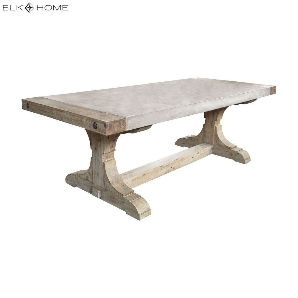 Atlas Pirate Console Table - Bold Industrial Design with Waxed Concrete Top & Tropical Hardwood Frame TA11147-01