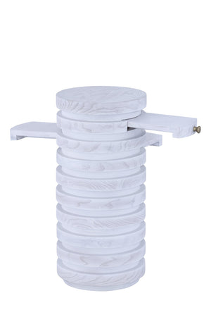 Atlas Prospect Accent Table - Elegant White Ash Burl with Swivel Trays for Stylish Storage & Display TA11149-01