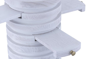 Atlas Prospect Accent Table - Elegant White Ash Burl with Swivel Trays for Stylish Storage & Display TA11149-01