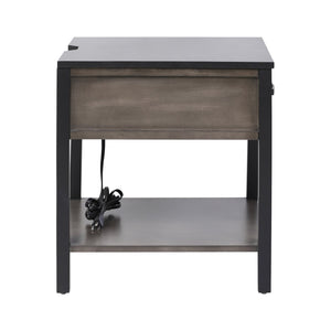 Atlas Ramsay Accent Table - Handcrafted Solid Wood Design with Charging Ports & Modern Style for Any Room TA11151-01