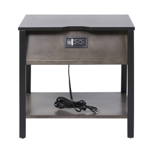 Atlas Ramsay Accent Table - Handcrafted Solid Wood Design with Charging Ports & Modern Style for Any Room TA11151-01