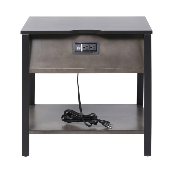 Atlas Ramsay Accent Table - Handcrafted Solid Wood Design with Charging Ports & Modern Style for Any Room TA11151-01