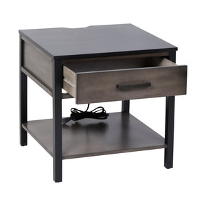 Atlas Ramsay Accent Table - Handcrafted Solid Wood Design with Charging Ports & Modern Style for Any Room TA11151-01