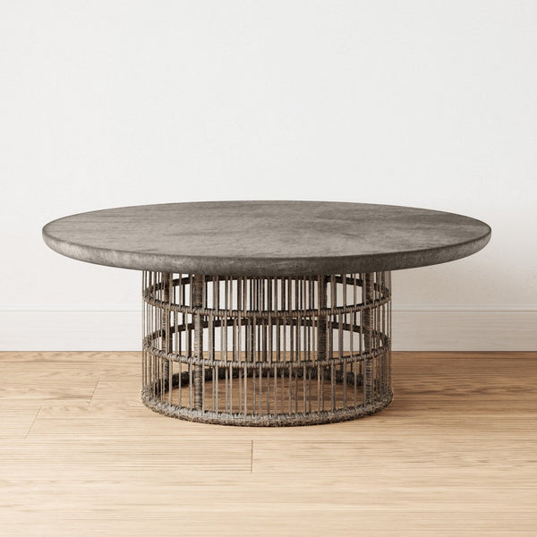 Atlas Refuge Modern Concrete Coffee Table - Stylish Low Profile Design for Contemporary Living Spaces TA11152-01